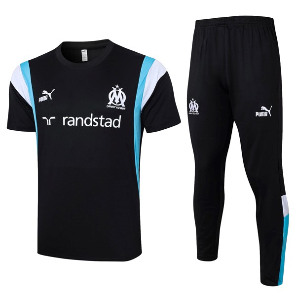 Thailand Trikot Marseille Conjunto Completo 2024 Schwarz